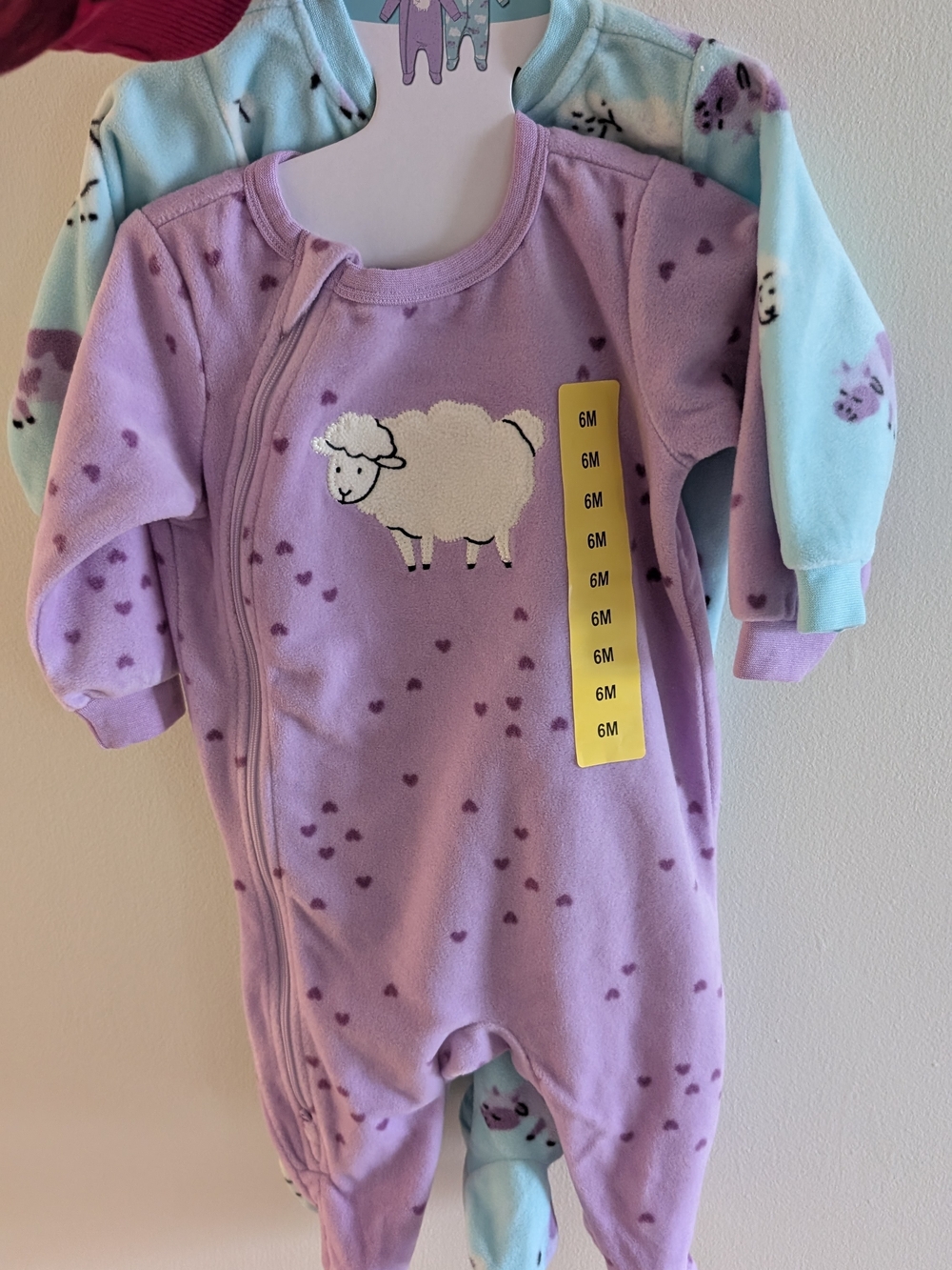Lavender Sheep Fleece One-Piece Footie - 6M